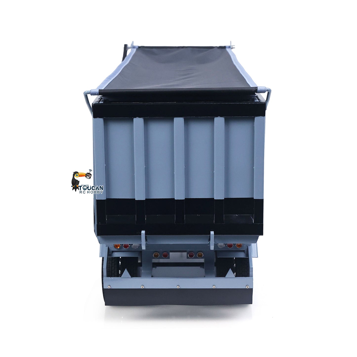 1/14 Metal RC Hydraulic Dump Trailer 2-axle Electric Tarpaulin for Remote Control Tractor Truck DIY Car Model