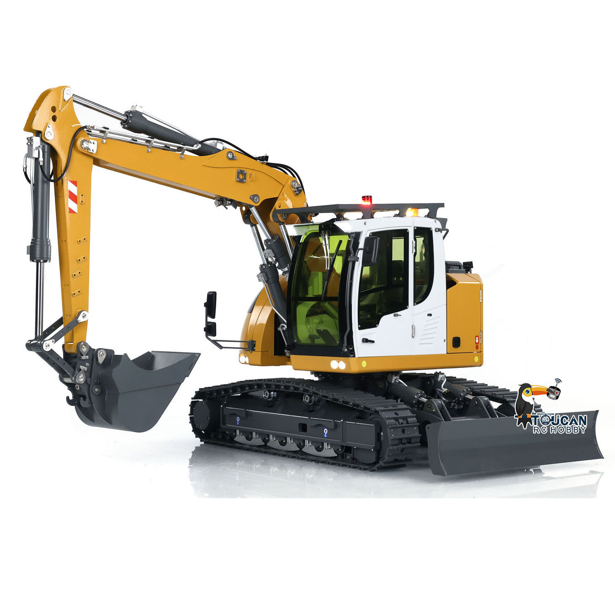 CUT Model 1/14 RC Hydraulic Excavator 914 5CH Valve Metal Remote Control Digger Construction Vehicle Warning Light Flysky ST8 Radio Sound System Charger