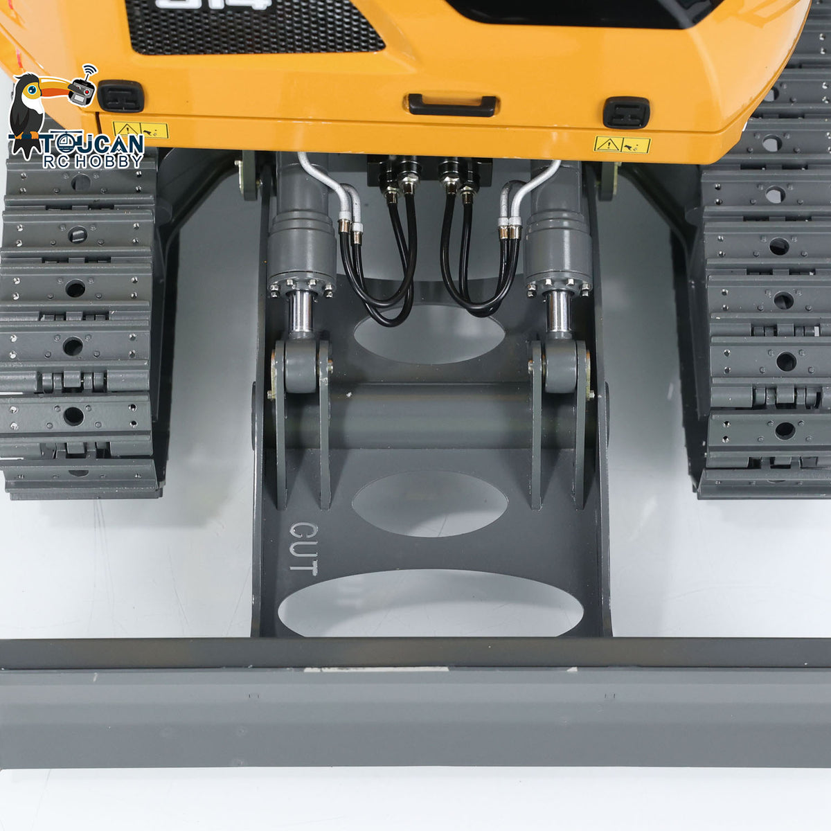 CUT Model 1/14 RC Hydraulic Excavator 914 5CH Valve Metal Remote Control Digger Construction Vehicle Warning Light Flysky ST8 Radio Sound System Charger