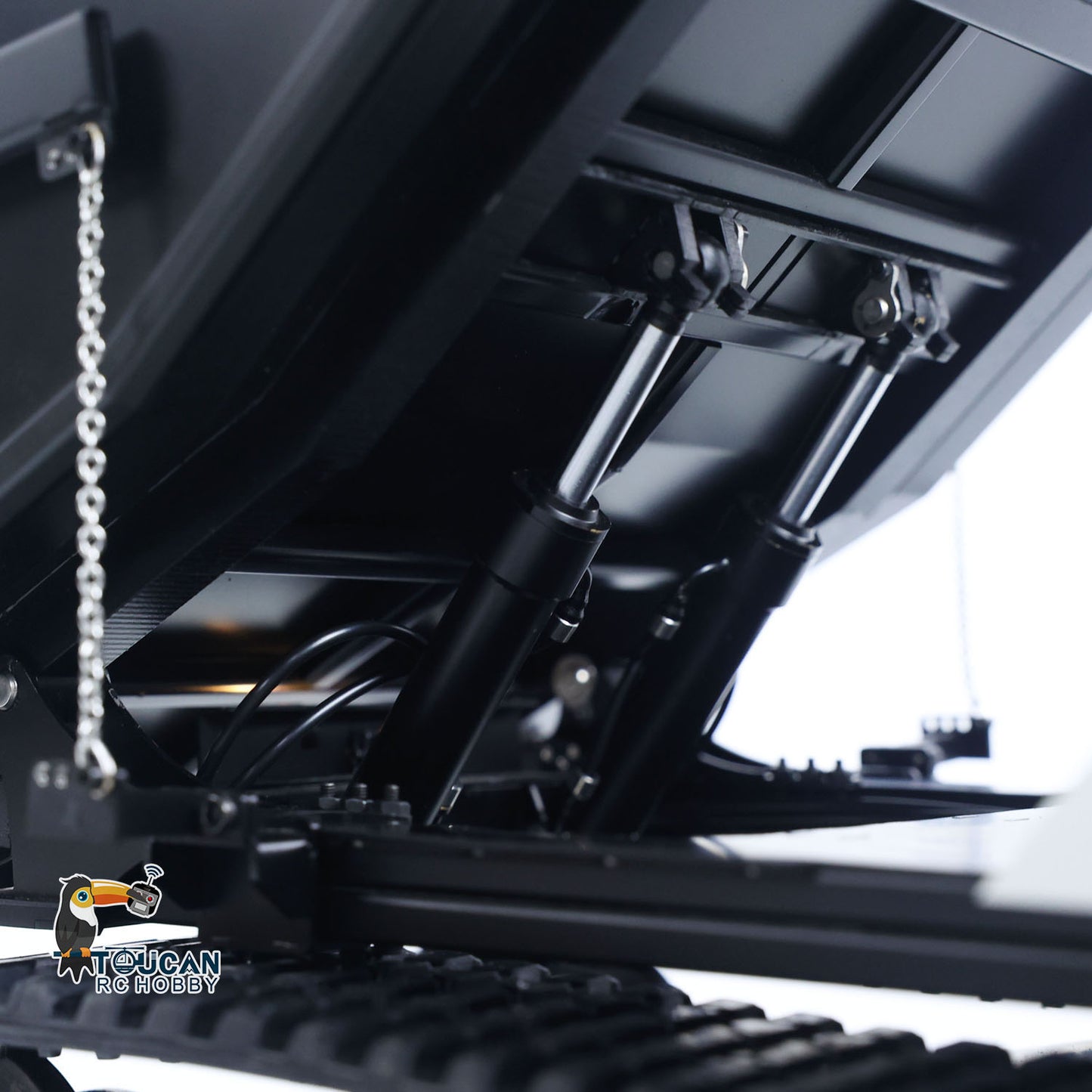 Upgraded Super Frog T14R Panther 1/14 Remote Control Hydraulic Crawler Dumper RC Metal Tracked Tipper Truck Frsky X14 Radio