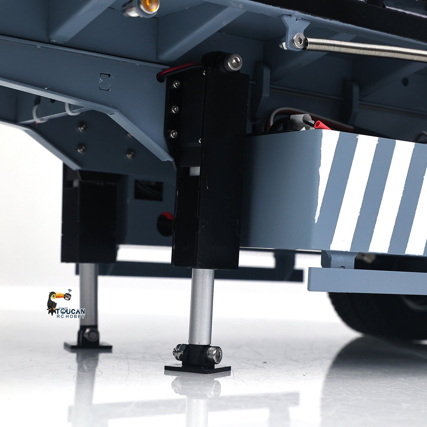 1/14 Metal RC Hydraulic Dump Trailer 2-axle Electric Tarpaulin for Remote Control Tractor Truck DIY Car Model