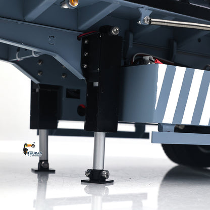1/14 Metal RC Hydraulic Dump Trailer 2-axle Electric Tarpaulin for Remote Control Tractor Truck DIY Car Model