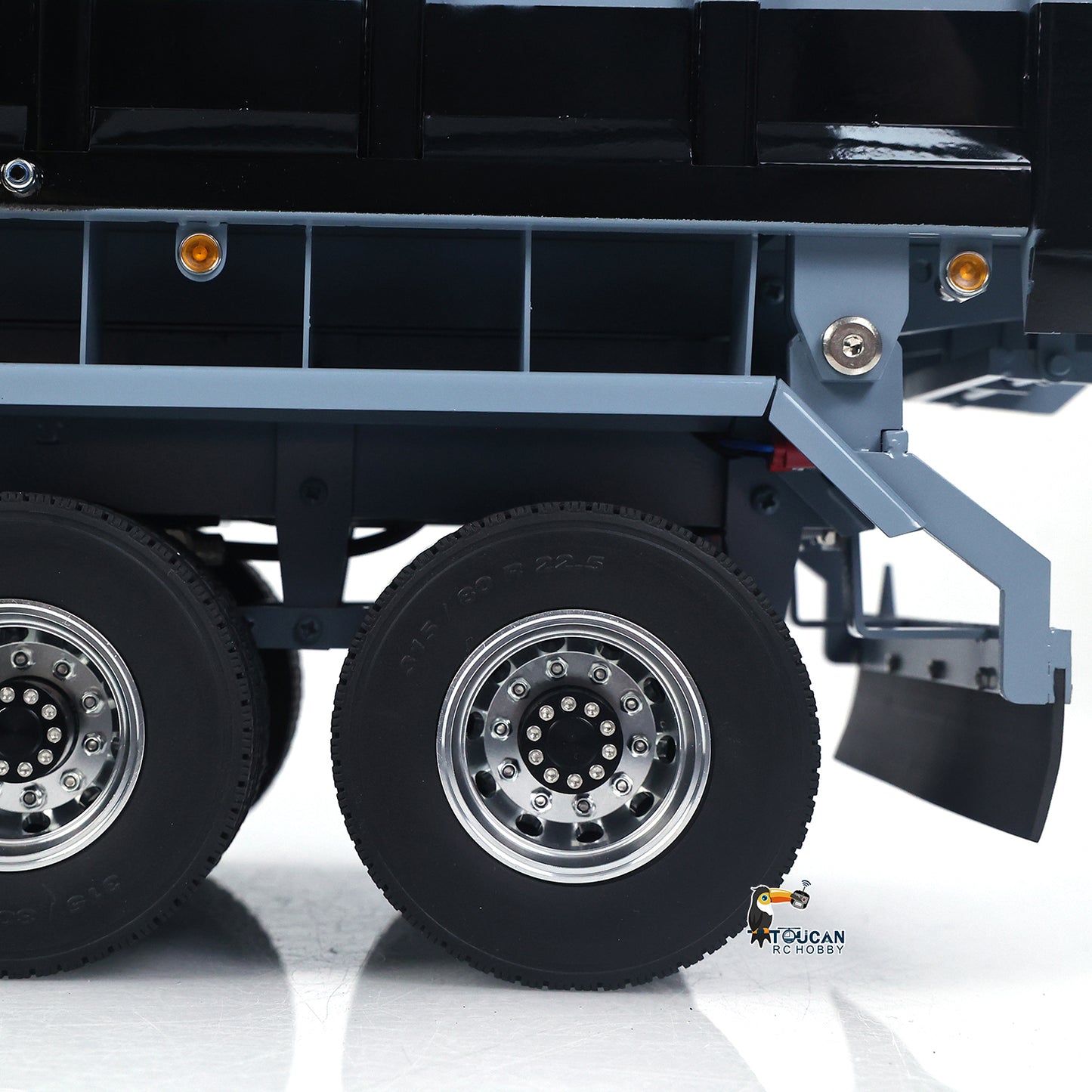 1/14 Metal RC Hydraulic Dump Trailer 2-axle Electric Tarpaulin for Remote Control Tractor Truck DIY Car Model
