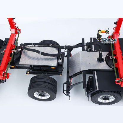 LESU 1/14 RC Logging Truck Timber Trucks Hydraulic Crane Trailer Remote Control Lorry 6x6 Metal Chassis 8CH Valves Light Sound