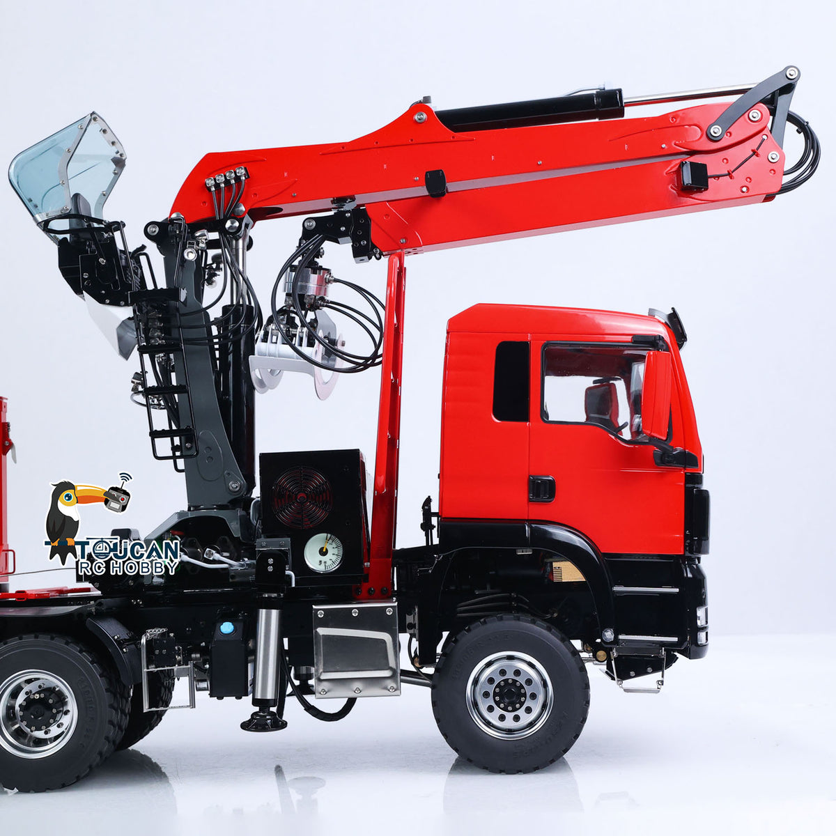 LESU 1/14 RC Logging Truck Timber Trucks Hydraulic Crane Trailer Remote Control Lorry 6x6 Metal Chassis 8CH Valves Light Sound