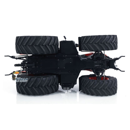 LESU 4x4 Metal 1/14 RC Hydraulic Tractor Car AOUE 1050 Radio Controlled Farm Truck Light Smoking Simulation Sound Differential