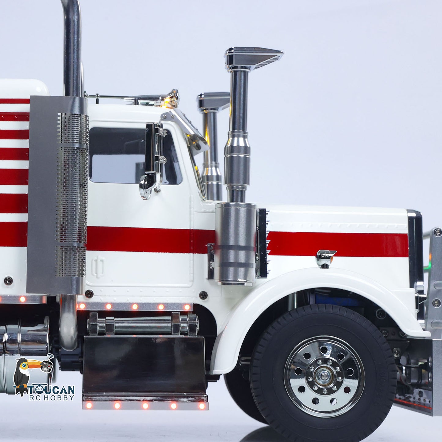 TAMIYA 8X4 1/14 Remote Control Tractor Truck 56344 Grand Hauler TOUCAN Mid Lift Axle Chassis Suspension Flysky Radio Smoke Unit