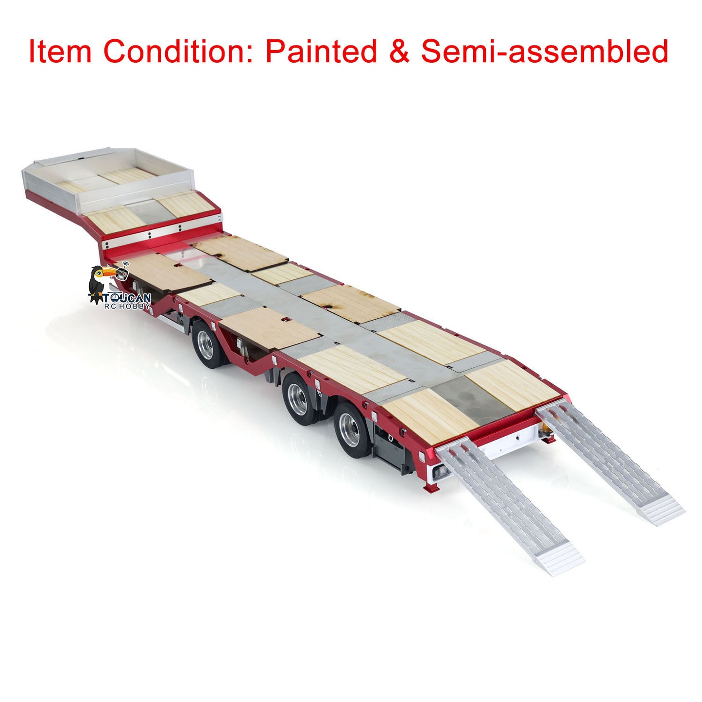 1/14 3 Axles Metal Trailer Extendible Trailers for RC Tractor Truck Car Models