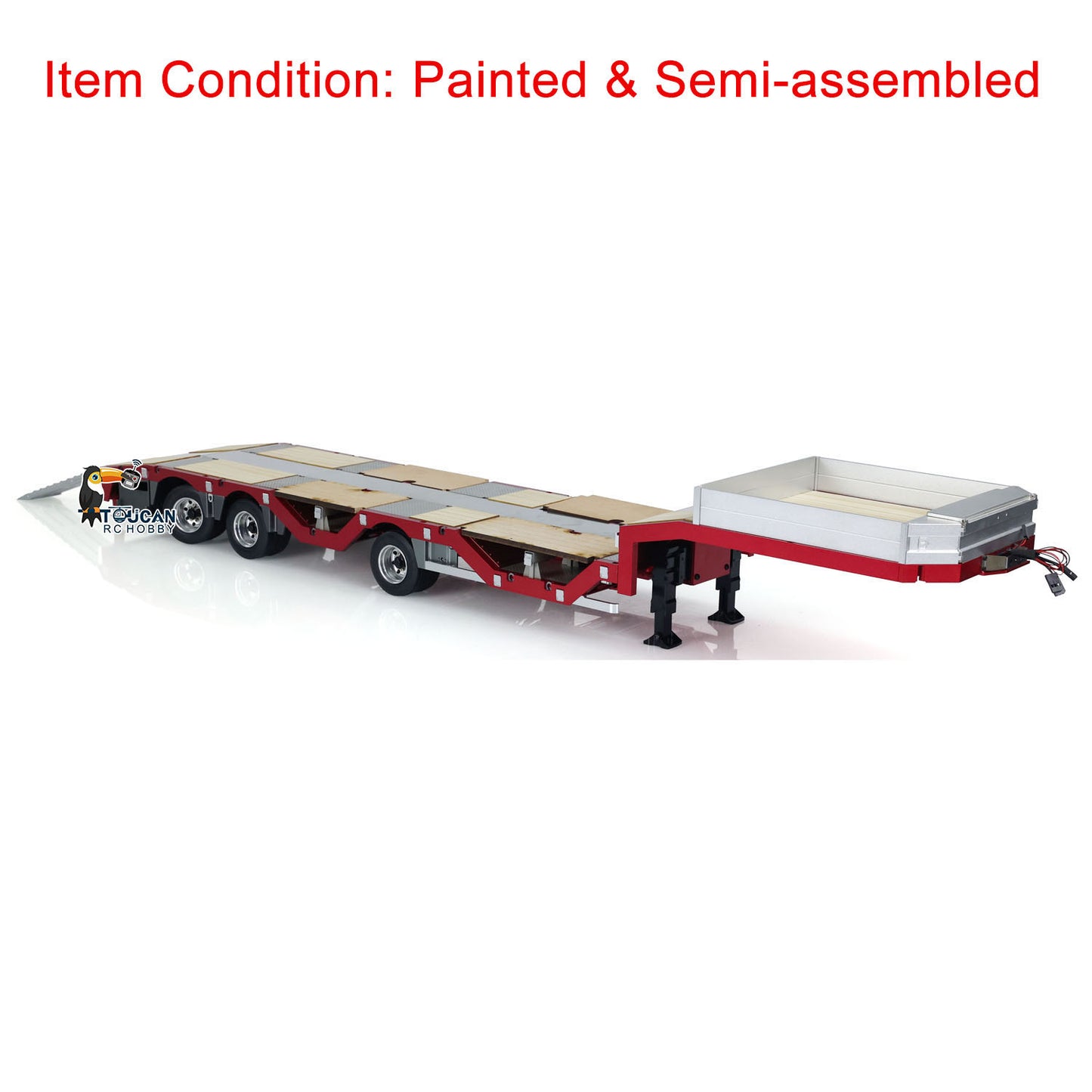 1/14 3 Axles Metal Trailer Extendible Trailers for RC Tractor Truck Car Models