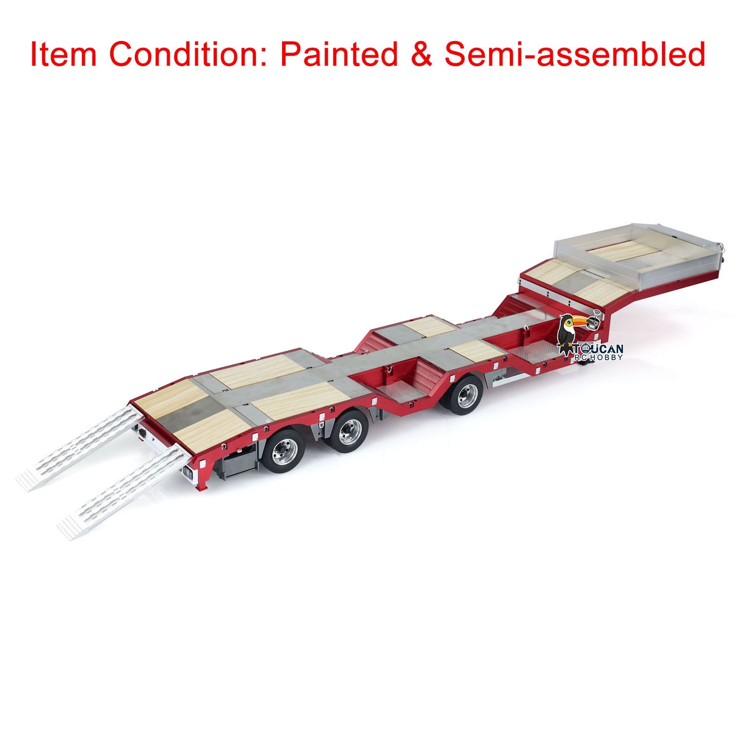 1/14 3 Axles Metal Trailer Extendible Trailers for RC Tractor Truck Car Models