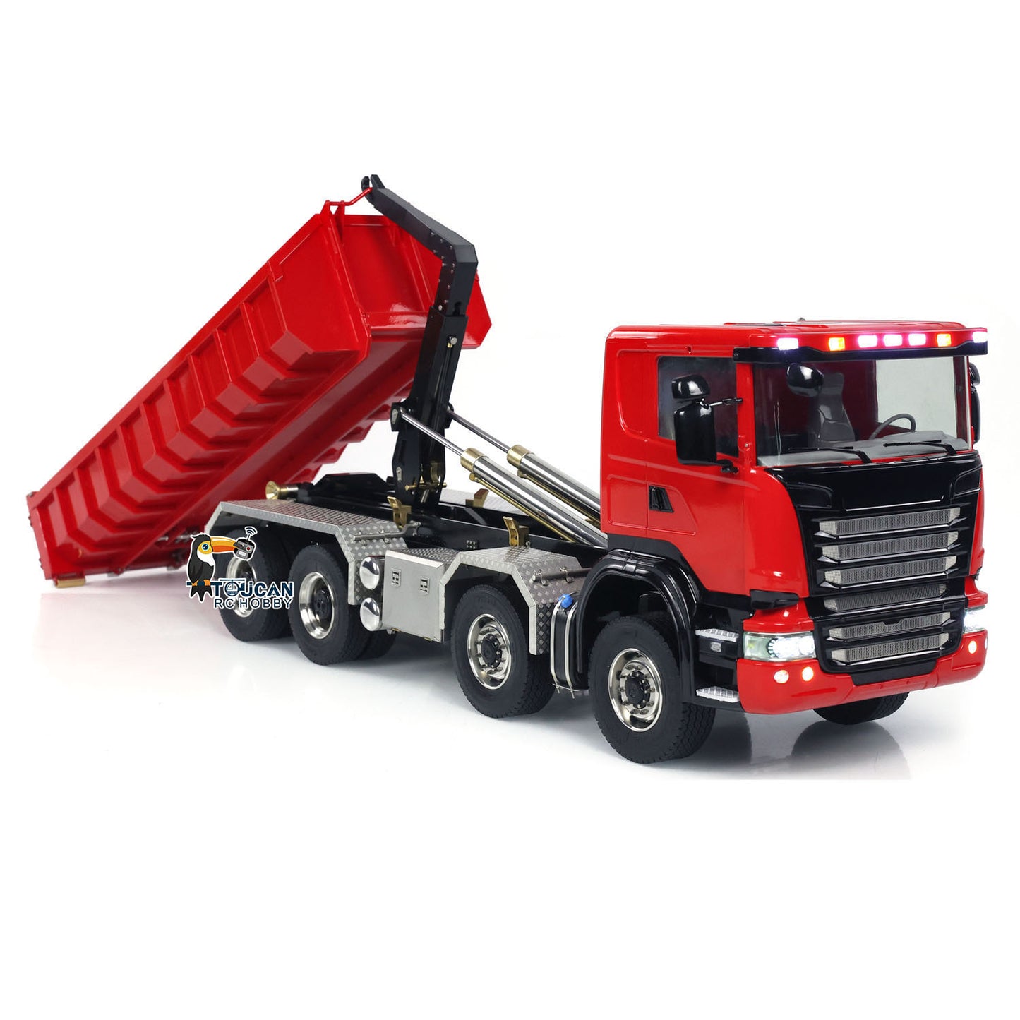 1/14 8x8 PNP RC Hydraulic Roll On/Off Dumper Truck G88 With Metal Bucket