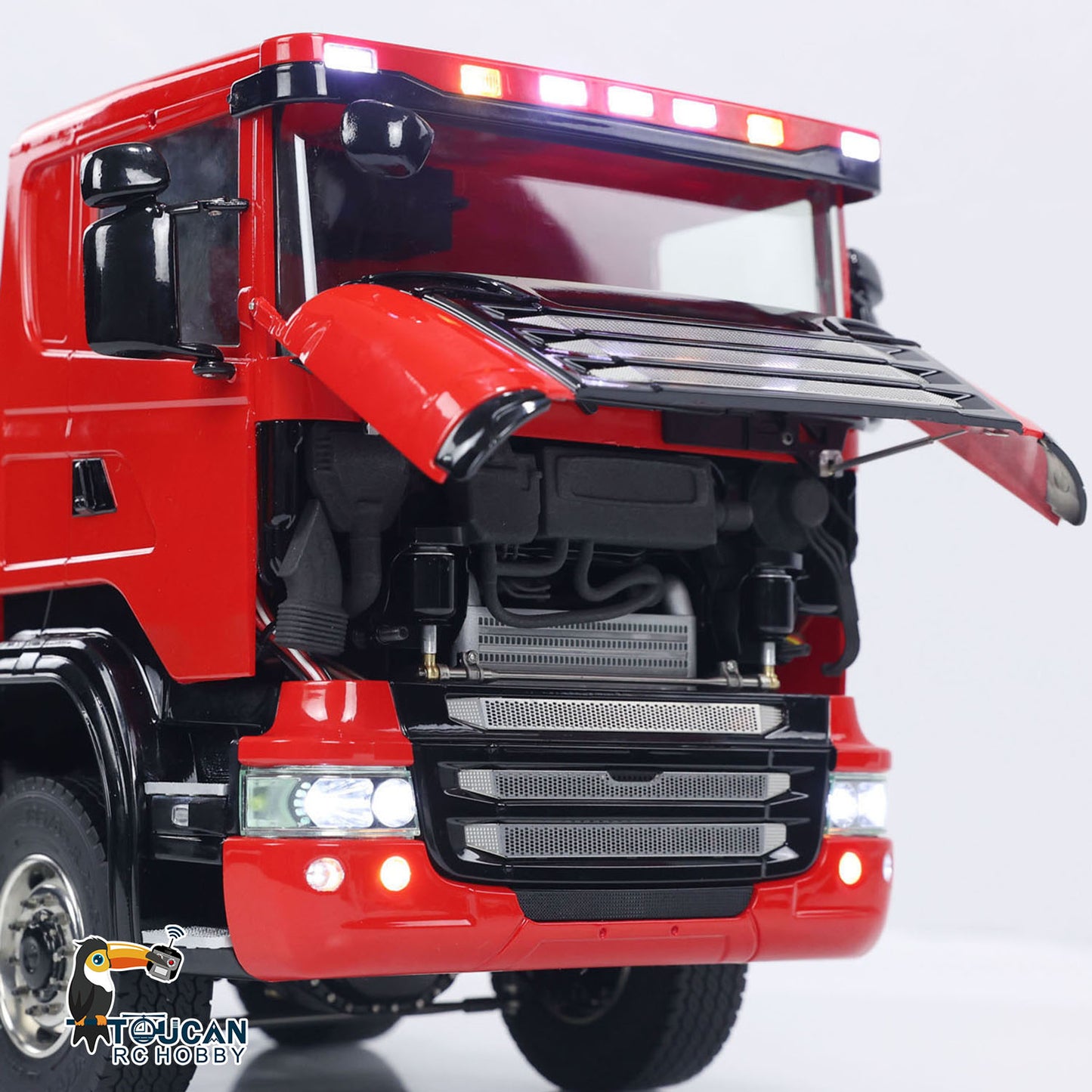 1:14 RC Hydraulic Roll-on Dump Truck 8x8 RC Tipper Car With Sounds Lights U-Shape Low Bucket