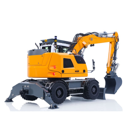 LR914 PRO MAX Metal 4WD 1/14 RC Hydraulic Wheeled Excavator 11-ways Valve Ready to Run Radio Controlled Digger PL18EV Lite Battery Light Sound System