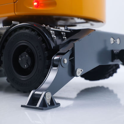 LR914 PRO MAX Metal 4WD 1/14 RC Hydraulic Wheeled Excavator 11-ways Valve Ready to Run Radio Controlled Digger PL18EV Lite Battery Light Sound System