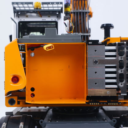 LR914 PRO MAX Metal 4WD 1/14 RC Hydraulic Wheeled Excavator 11-ways Valve Ready to Run Radio Controlled Digger PL18EV Lite Battery Light Sound System