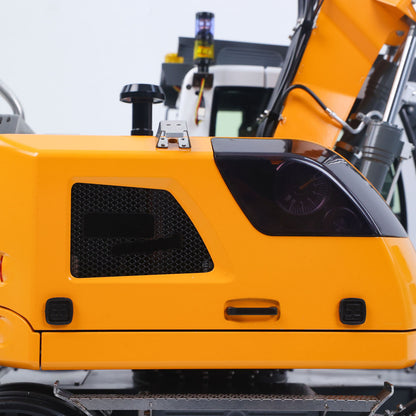 LR914 PRO MAX Metal 4WD 1/14 RC Hydraulic Wheeled Excavator 11-ways Valve Ready to Run Radio Controlled Digger PL18EV Lite Battery Light Sound System
