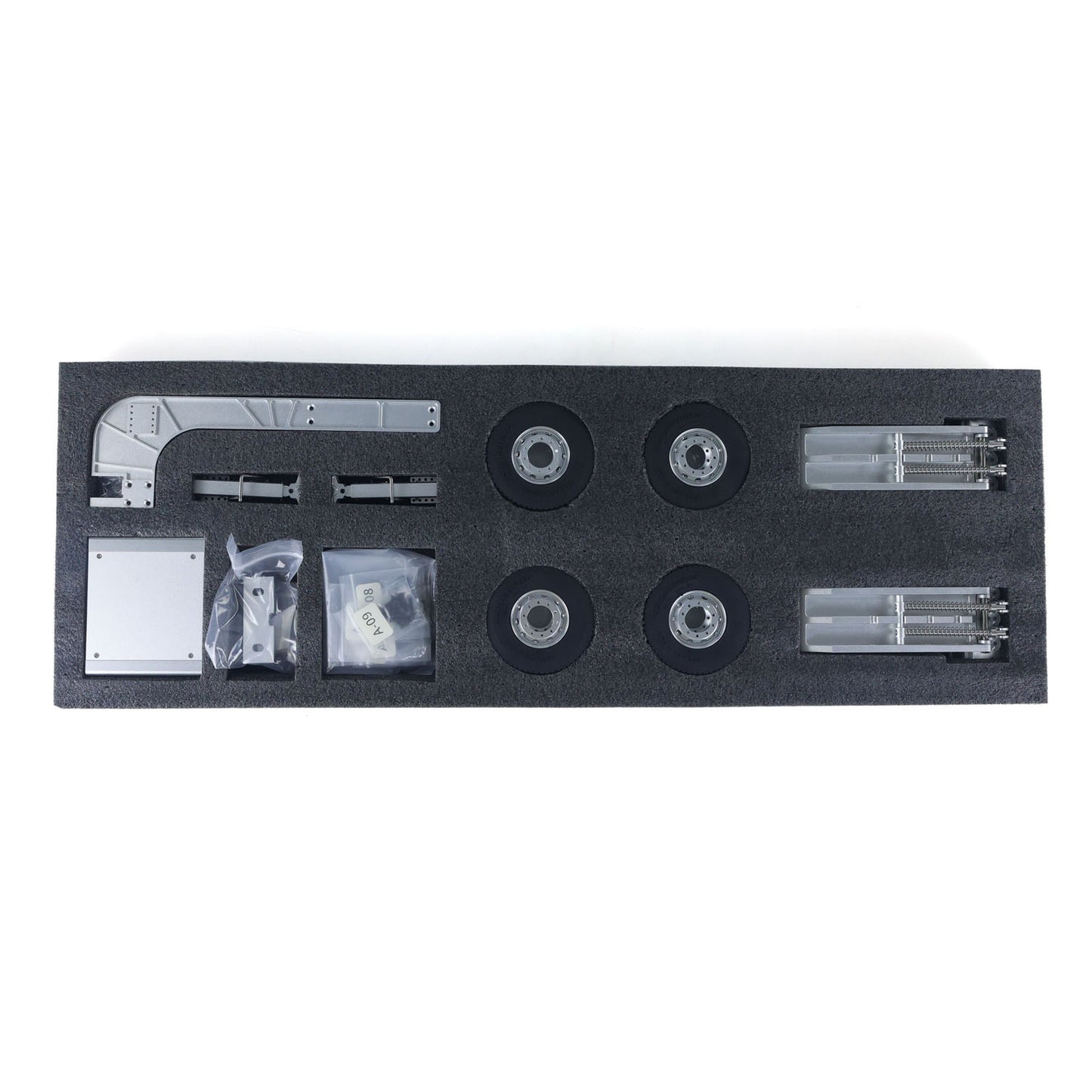 US STOCK 1/14 DoubleE Metal 2 Axels Low Trailer Flatbed E012 001 for Remote Control Tractor Truck E113 RC Lorry Car Model Upgrade Parts