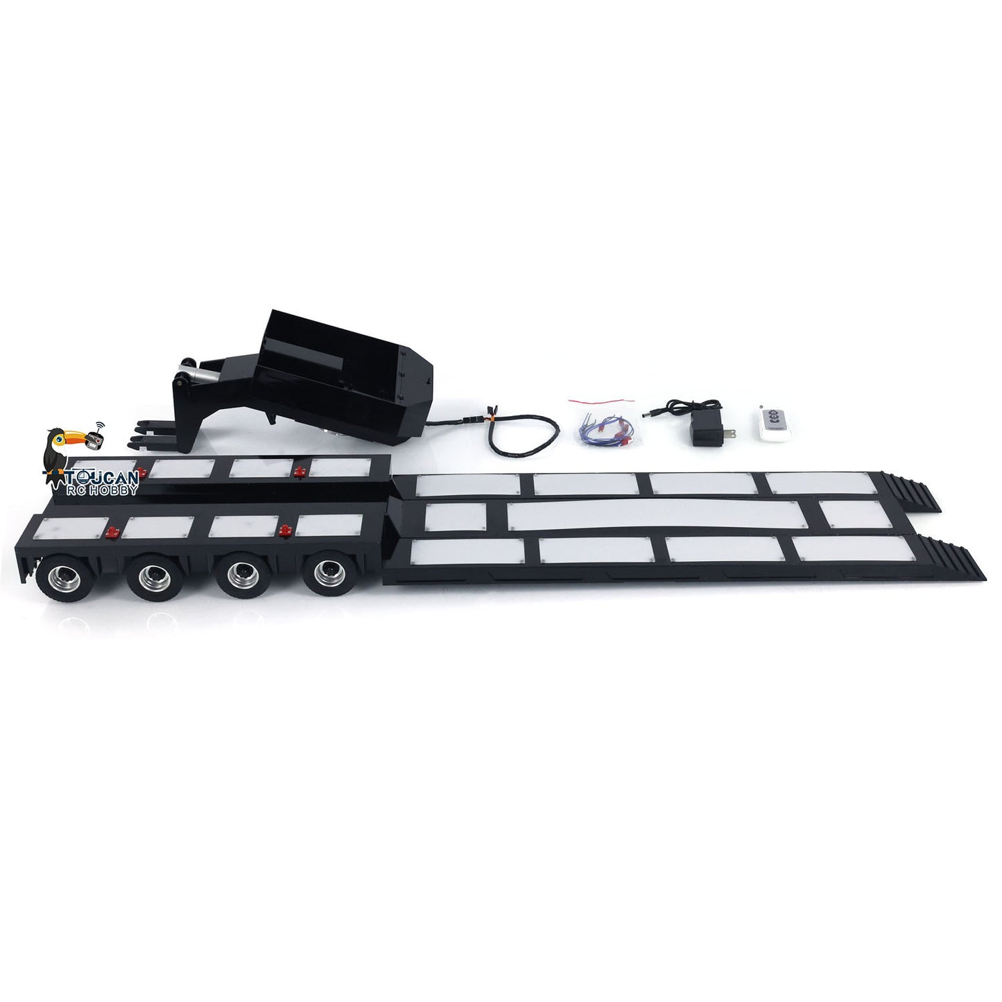 4-Axle Metal Extendable Semi-trailer for 1/14 RC Tractor Truck