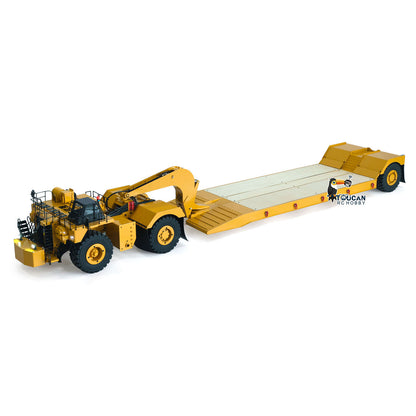 1.8Meters Long! Metal 1/20 RC Heavy Duty Hydraulic Mining Trailer C739D PRO Gooseneck Car Remote Control Construction Vehicle