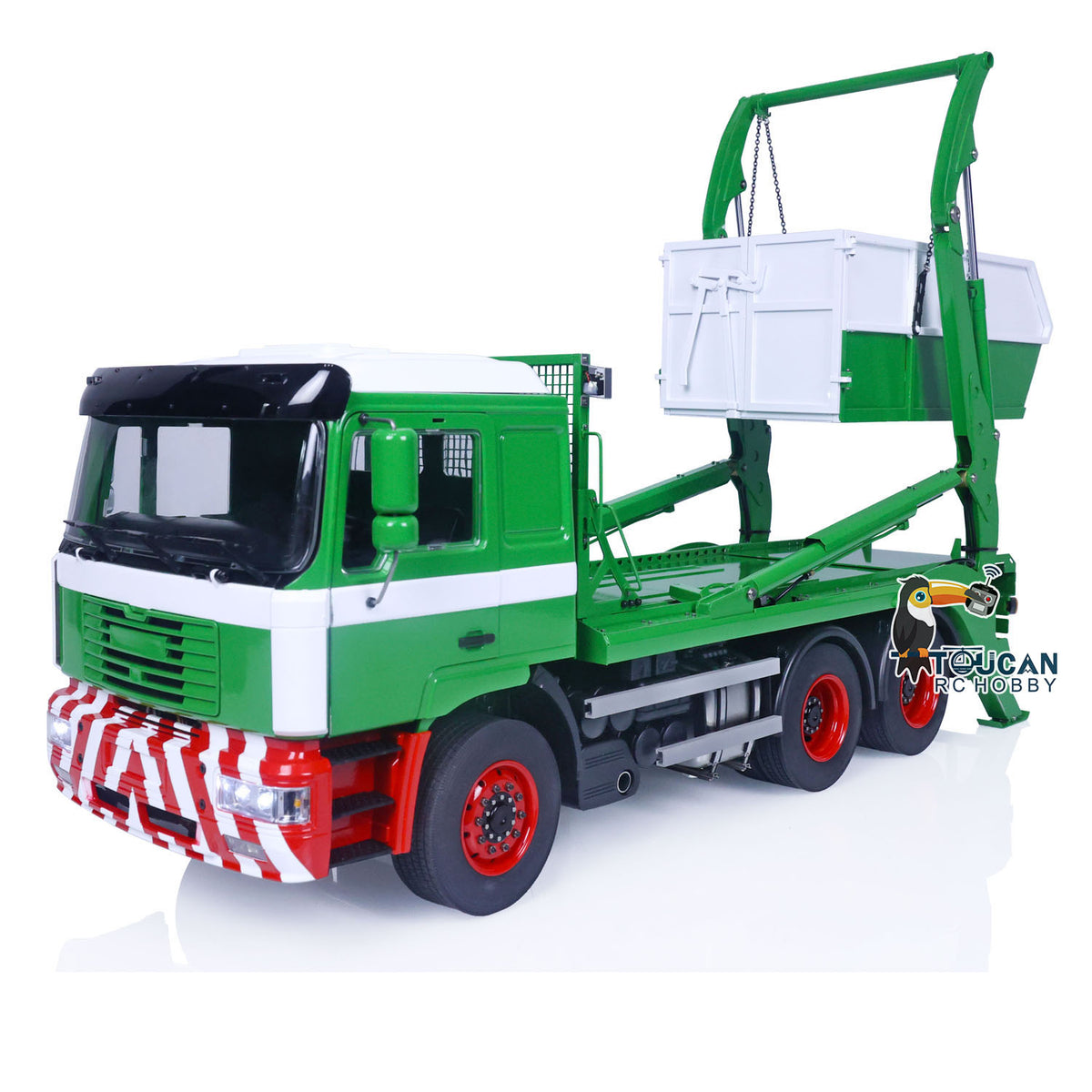 JX Model Metal 1/14 6*4 RC Hydraulic Skip Loader VL18U F2000 Swing Arm Dump Truck with PL18EV Lite Radio System 2Speed Gearbox