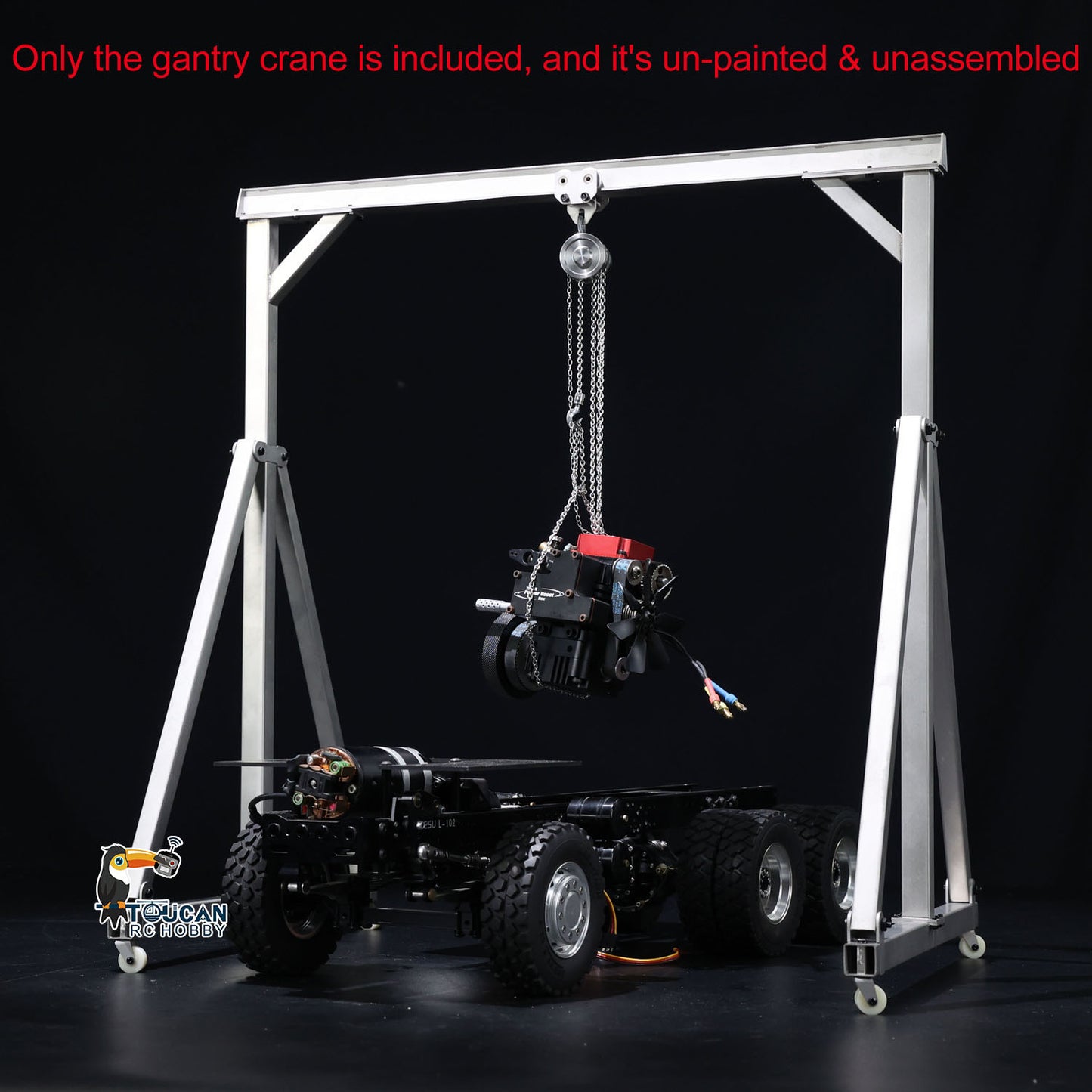 JDM Metall Kettenlift Block Tackle Hoist Tragbares Portal für 1/14 RC Kran 