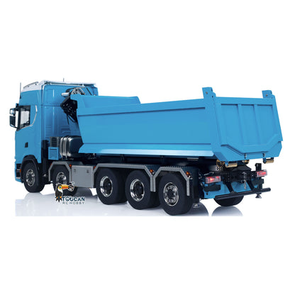 Camion à benne basculante hydraulique à châssis métallique 10x10 770S 1/14 RC avec grue et benne basculante complète