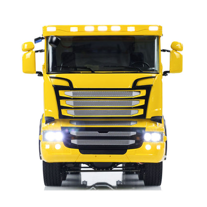 Metal 1/14 Hydraulic RC Dump Truck 8x8 Full Tipper Differential Lock Axles 3Speed Gearbox Wheel Hub Reduction Flysky Radio Construction Vehicle