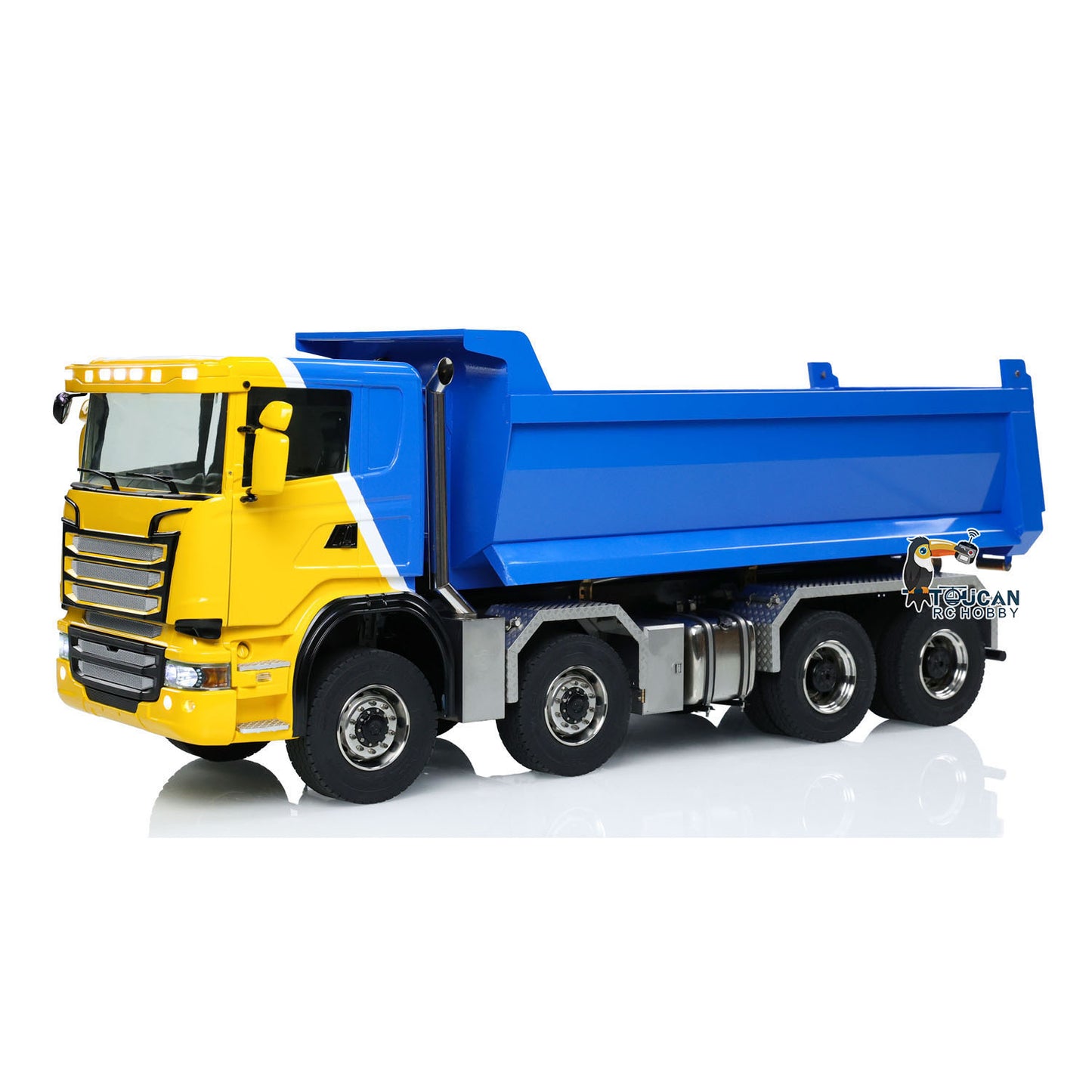 Metal 1/14 Hydraulic RC Dump Truck 8x8 Full Dumper Car With U-Shape High Bucket