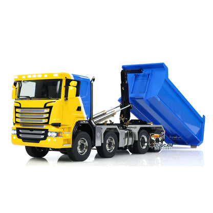 Metal 1/14 Hydraulic RC Dump Truck 8x8 Full Dumper Car With U-Shape High Bucket