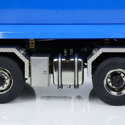 Metal 1/14 Hydraulic RC Dump Truck 8x8 Full Tipper Differential Lock Axles 3Speed Gearbox Wheel Hub Reduction Flysky Radio Construction Vehicle