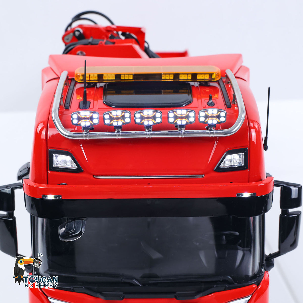 TOUCAN 1/14 RC Hydraulic Crane Truck 770S RTR 10X10 3Speed Metal Dumper Fly Jib Arm Rear Lift Steer Axle Wheel Reduction Diff Lock