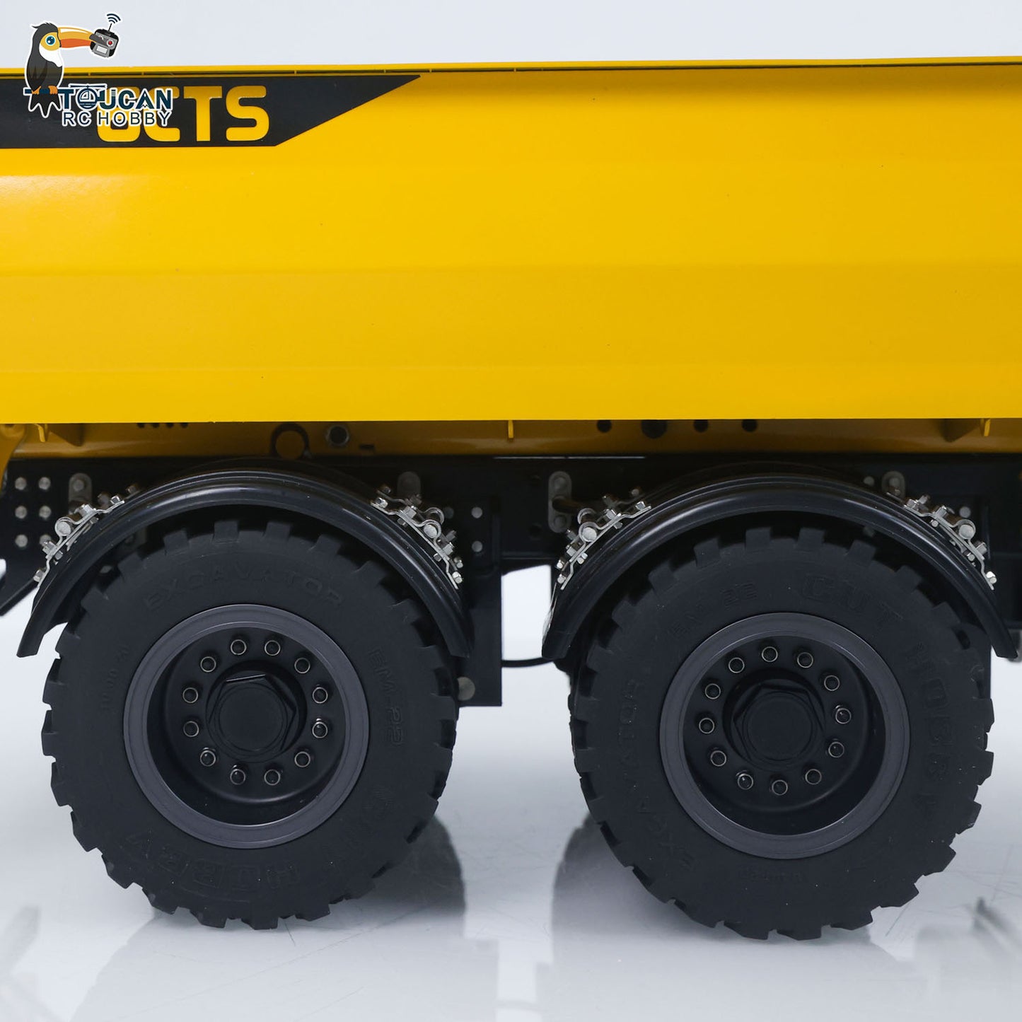 1/14 2 Axels Metal RC Hydraulic Dump Trailer Truck W/ Support Leg for LR914 PRO Remote Control Wheeled Excavator Digger Model