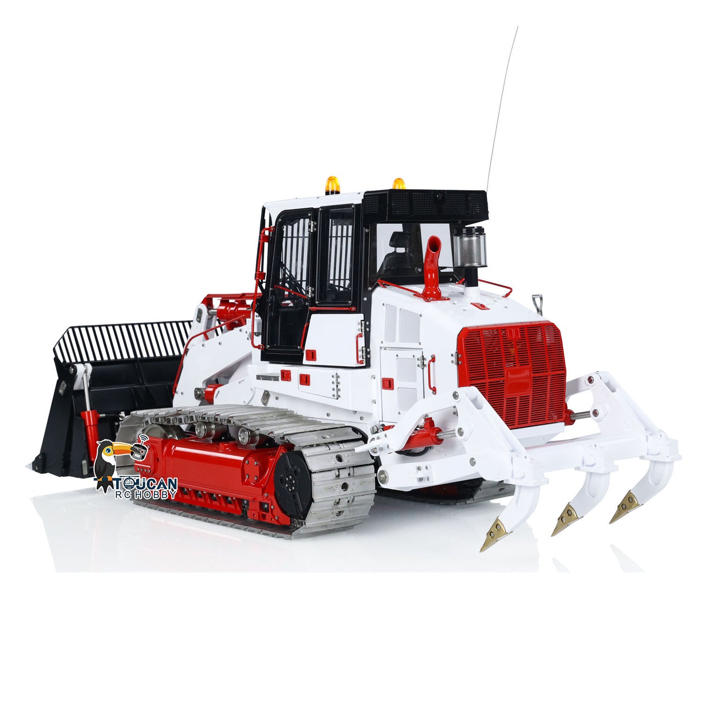 LESU 973K 1/14 Hydraulic RC Loader Upgrade Tracked Car Openable Bucket Rear Plow Model Light Sound B0024