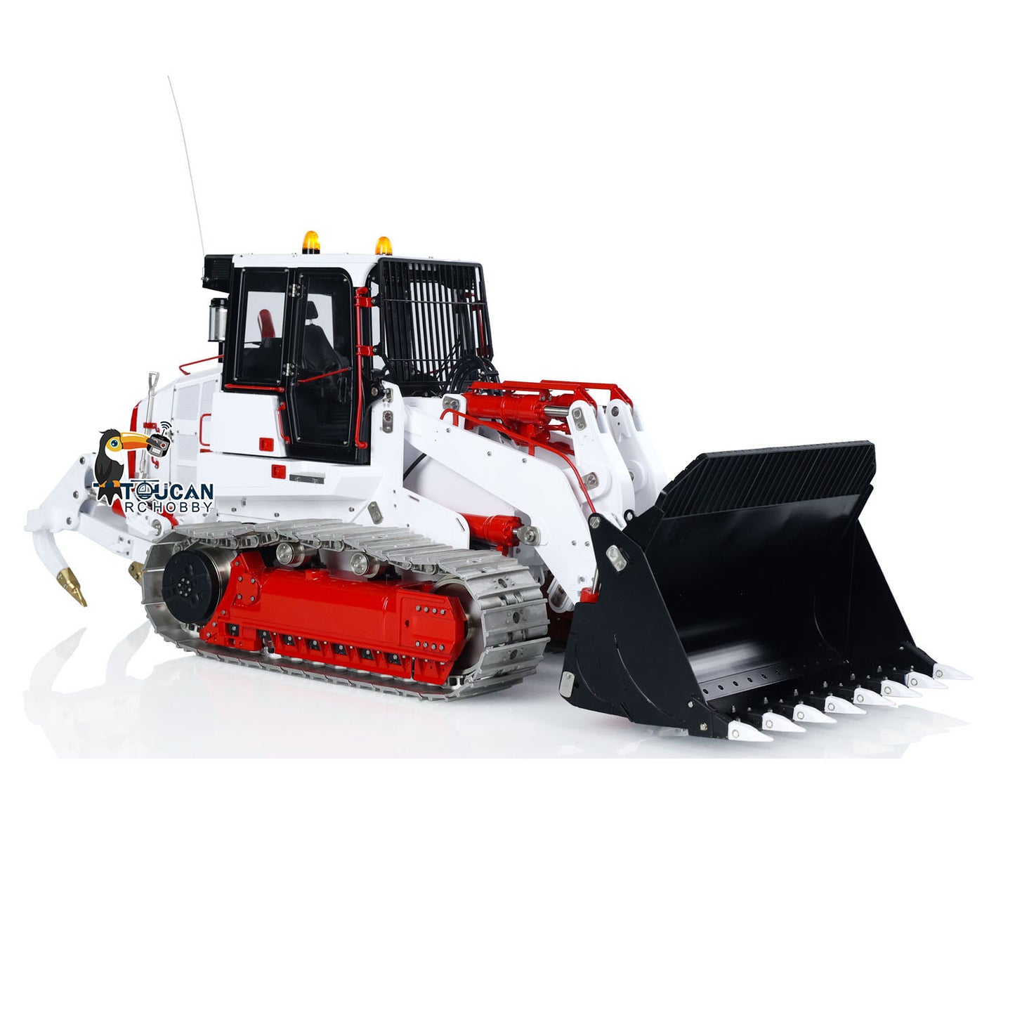 LESU 973K 1/14 Hydraulic RC Loader Upgrade Tracked Car Openable Bucket Rear Plow Model Light Sound B0024