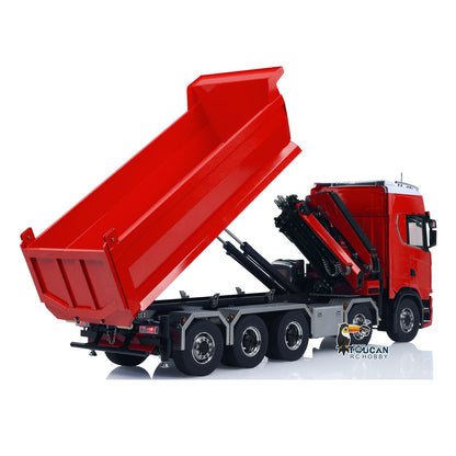10x10 Metal Chassis 770S 1/14 RC Hydraulic Dump Truck Crane Full Tipper Machine