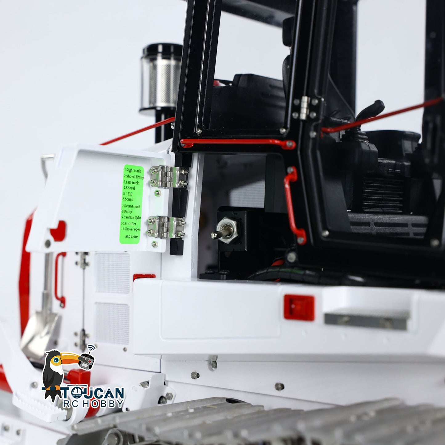 LESU 973K 1/14 Hydraulic RC Loader Upgrade Tracked Car Openable Bucket Rear Plow Model Light Sound B0024