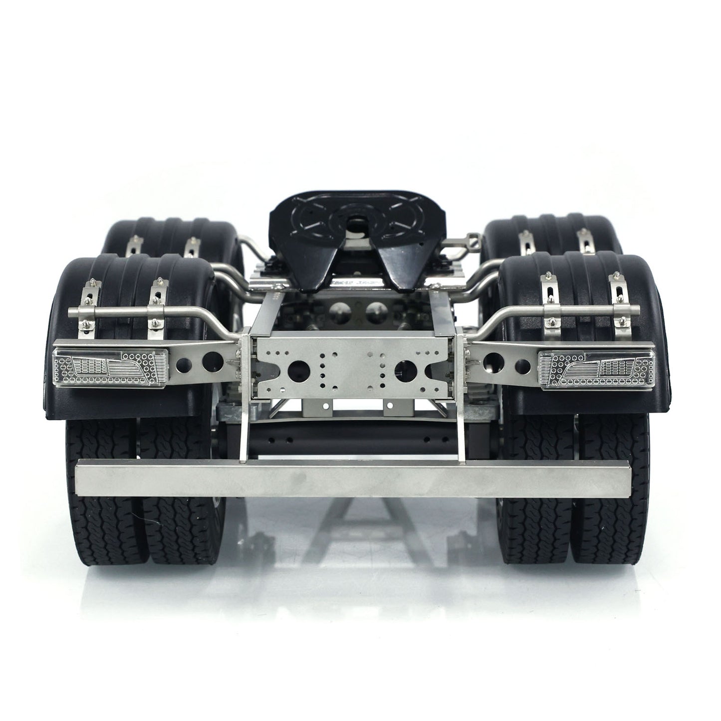 Fast Shipping 2 Axles 1/14 Metal Trailer with Fifth-wheel Traction for LESU RC Car Truck Model