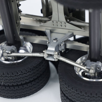 Fast Shipping 2 Axles 1/14 Metal Trailer with Fifth-wheel Traction for LESU RC Car Truck Model
