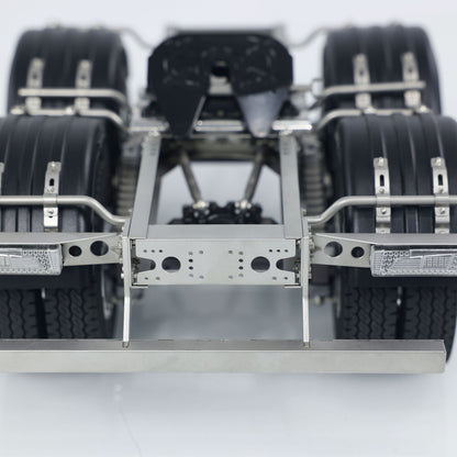 Fast Shipping 2 Axles 1/14 Metal Trailer with Fifth-wheel Traction for LESU RC Car Truck Model