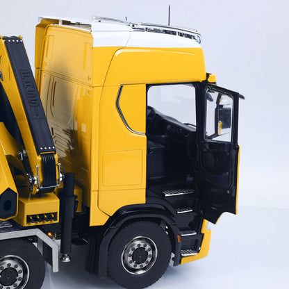 1/14 Remote Control Hydraulic Crane Dumper 10*10 RC Roll On Off Tipper 770S 3Speed U-Shaped Rear Axle Steering Differential Locks Metal Valves
