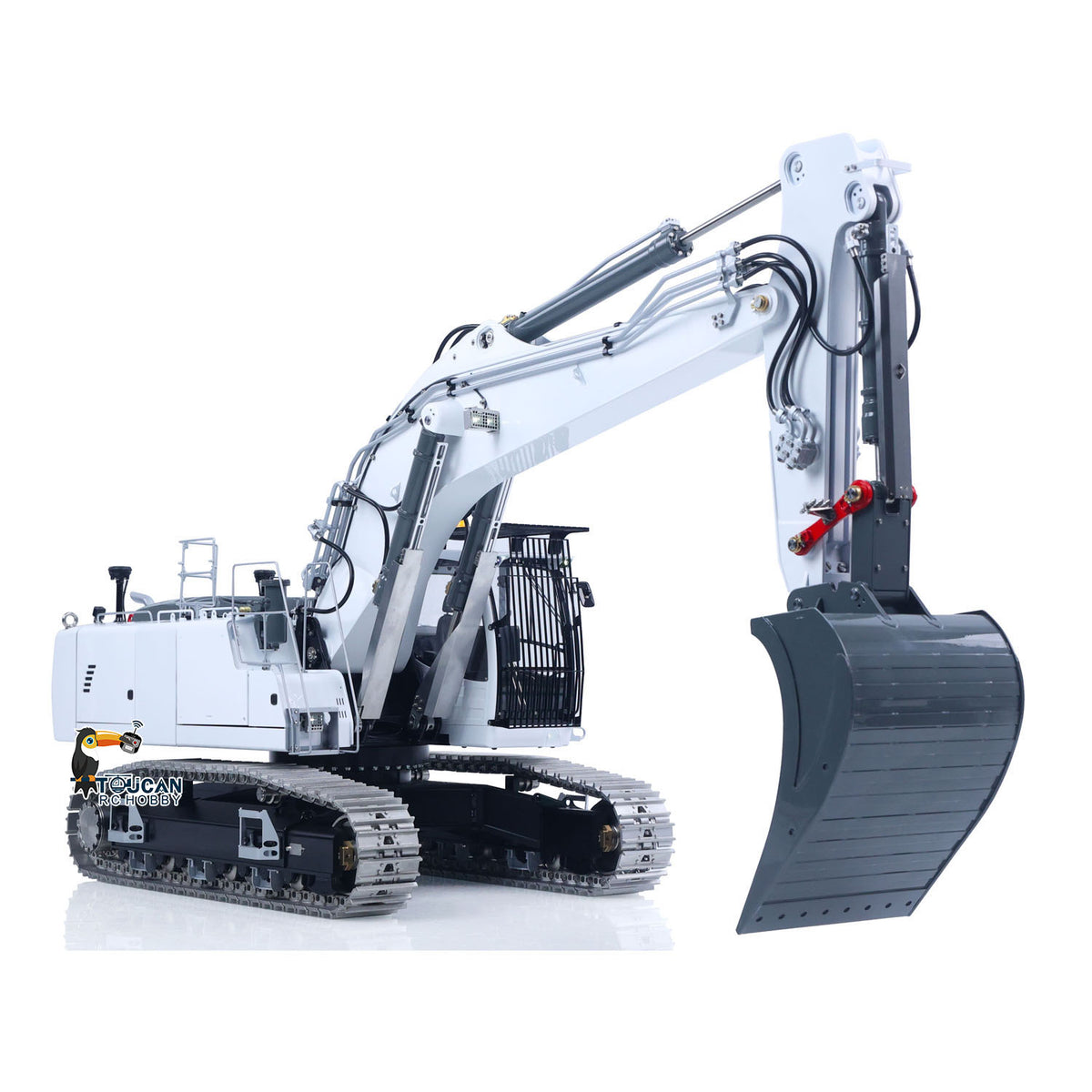 Metal LESU 1/14 RC Hydraulic Excavator 2 Arms LR956 Remote Control Digger Model 4MPA Dual Pumps Light 3S Battery PL18EV LITE