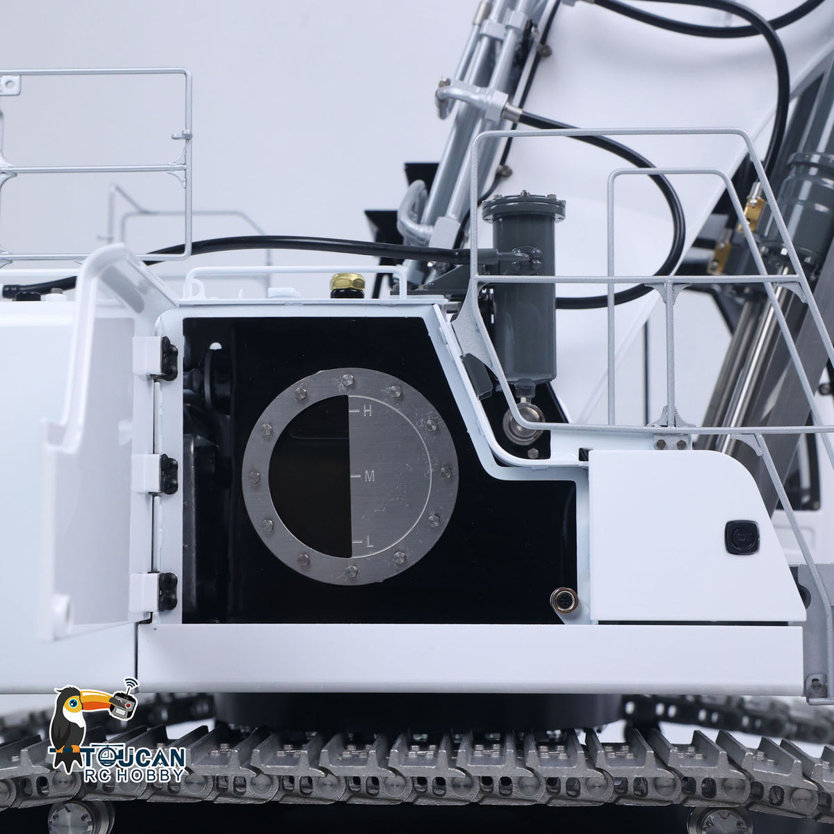 Metal LESU 1/14 RC Hydraulic Excavator 2 Arms LR956 Remote Control Digger Model 4MPA Dual Pumps Light 3S Battery PL18EV LITE