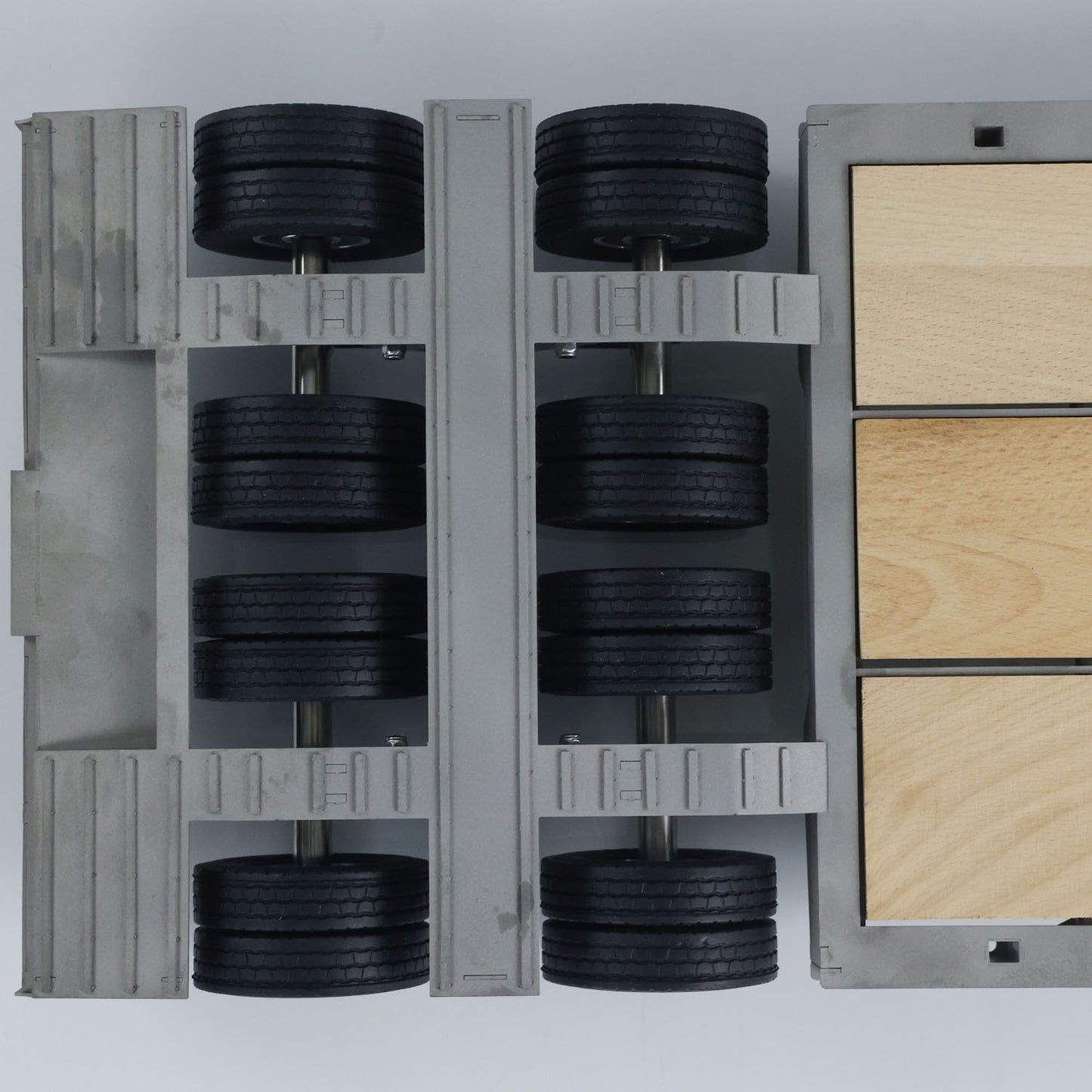 US STOCK LESU 872MM Metal Wood 4Axles Trailer for 1/14 RC TAMIYA Tractor Truck DIY Model