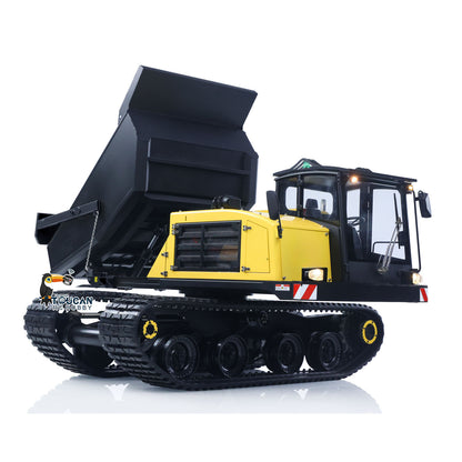 Upgraded Super Frog T14R Panther 1/14 Remote Control Hydraulic Crawler Dumper RC Metal Tracked Tipper Truck Frsky X14 Radio