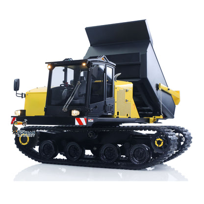 Upgraded Super Frog T14R Panther 1/14 Remote Control Hydraulic Crawler Dumper RC Metal Tracked Tipper Truck Frsky X14 Radio
