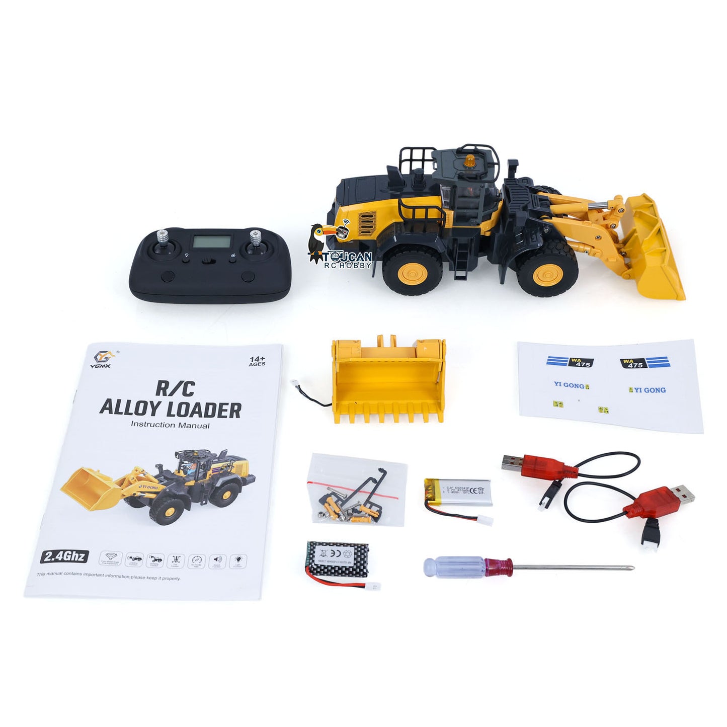 Half Metal 1/50 Electric Remote Control Loader Ready To Run Mini RC Engineering Vehicle Model Lights Sounds Desktop Level Gift