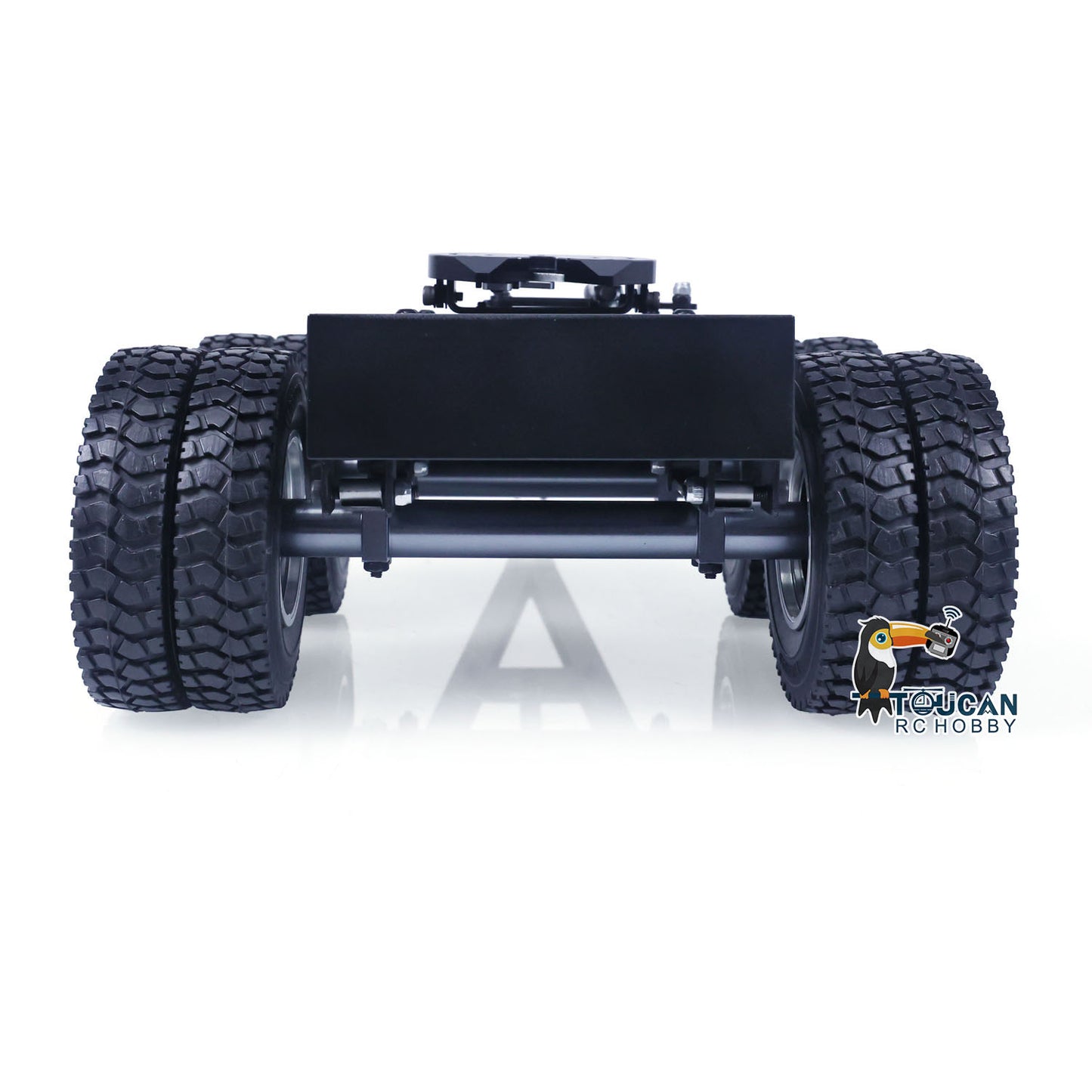 Metal 1/14 2 Axles Trailer with Fifth-wheel Traction for RC Tractor Truck