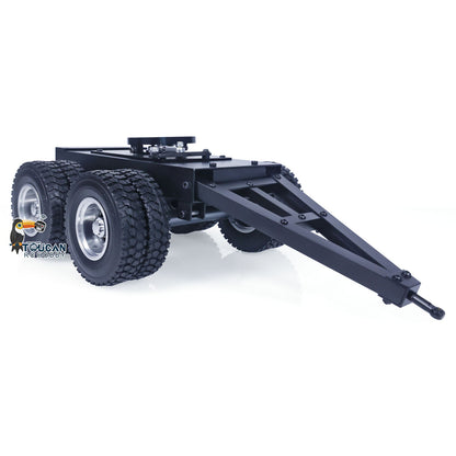 Metal 1/14 2 Axles Trailer with Fifth-wheel Traction for RC Tractor Truck