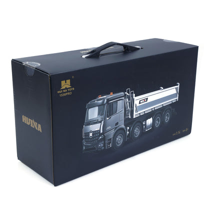 ONLY ONE HUINA 1/14 Remote Control Dump Truck 12CH RC Tipper Finished Model Toy Gift RTR Light Sound Effects Radio USB Charging Cable