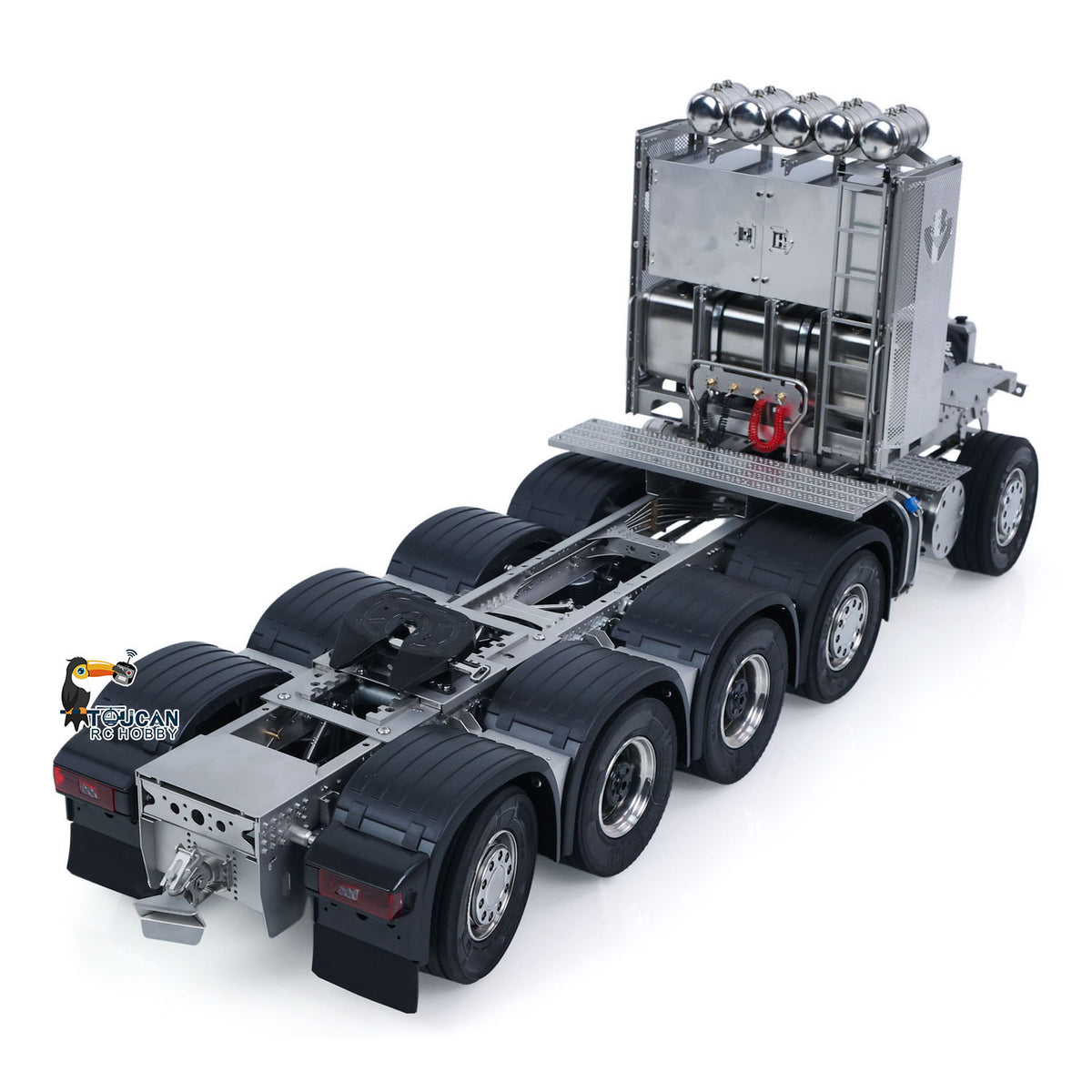 10x10 Metal Chassis for 1/14 RC Tractor Truck R620 770S Remote Control Lorry Car Differential Lock Rear Axle Steering